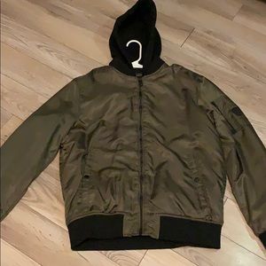 Awesome olive green Guess bomber jacket!